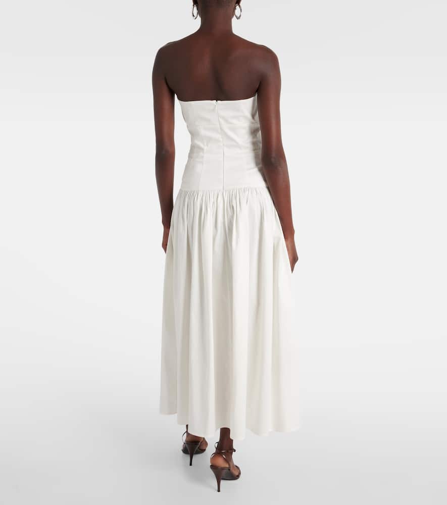Lauryn strapless cotton midi dress