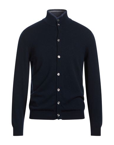 Man Cardigan Midnight blue Size 48 Cashmere