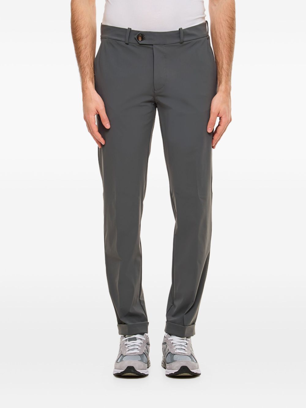 Welt-pocket zip-front pants - Grey