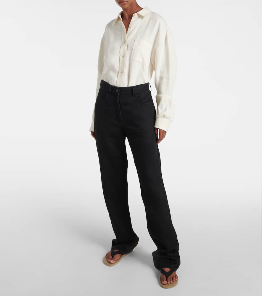 The Row Tarley linen straight jeans