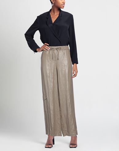 Woman Pants Taupe Size 10 Linen