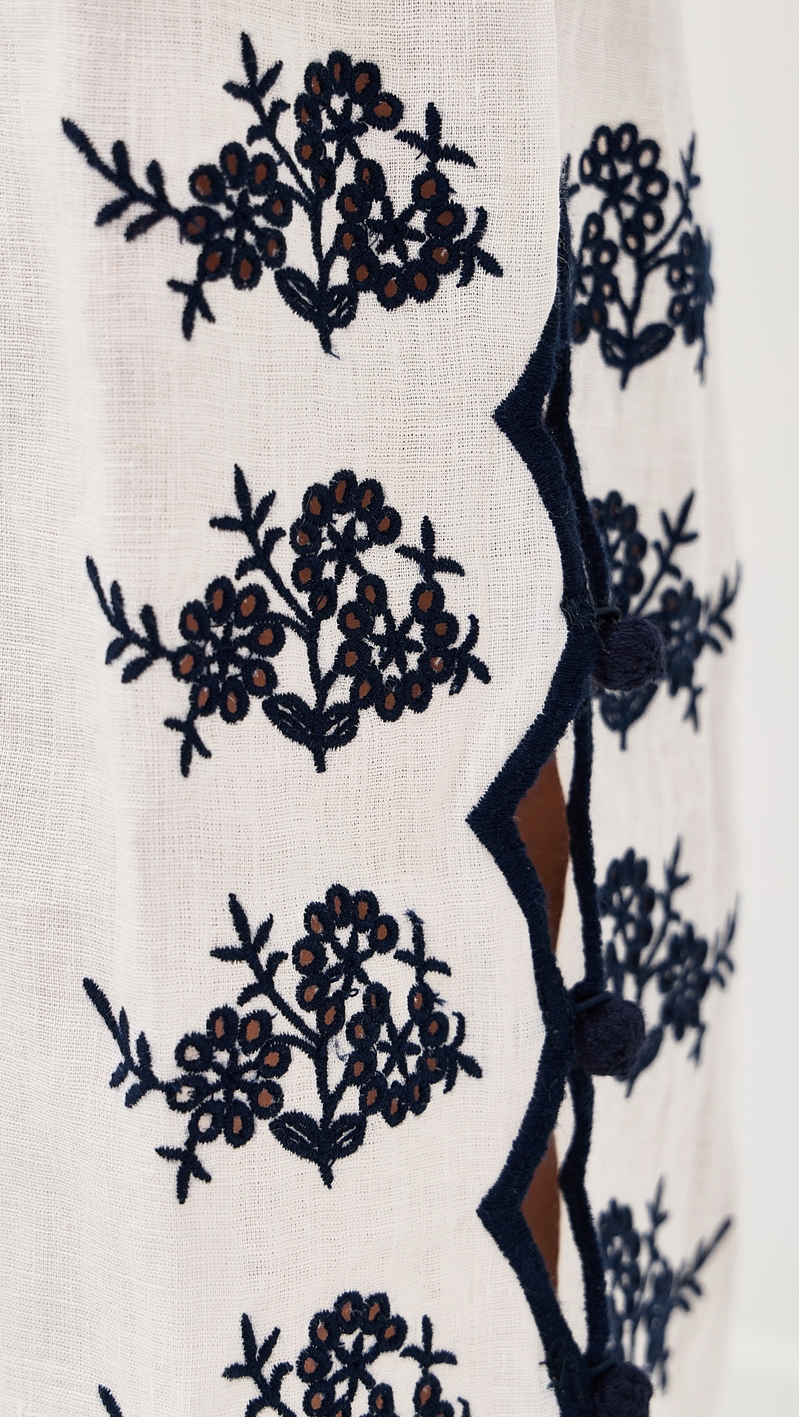 Madrid Embroidered Linen Pants Macadamia