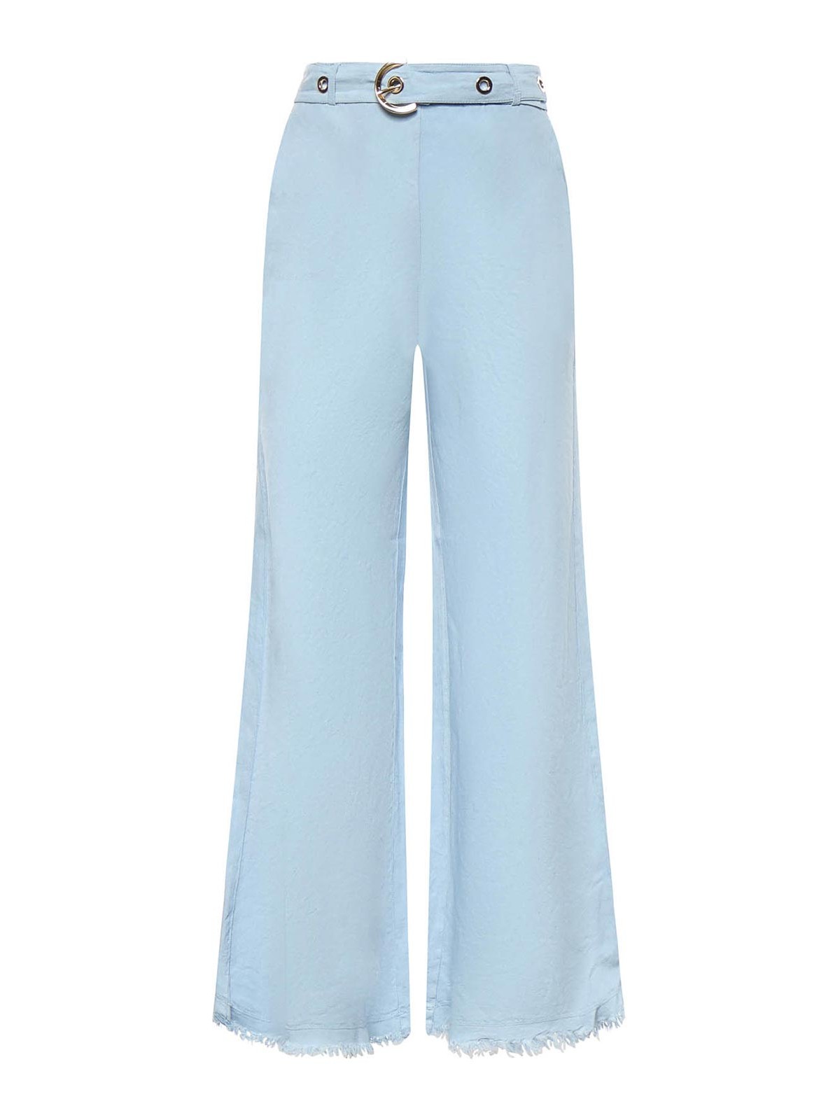 Trousers in linen blend with belt - 36