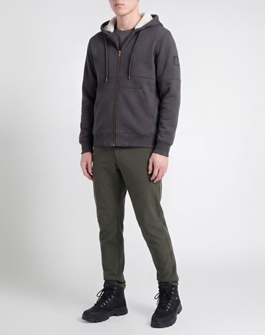 Man Sweatshirt Charcoal Size M Cotton, Polyester