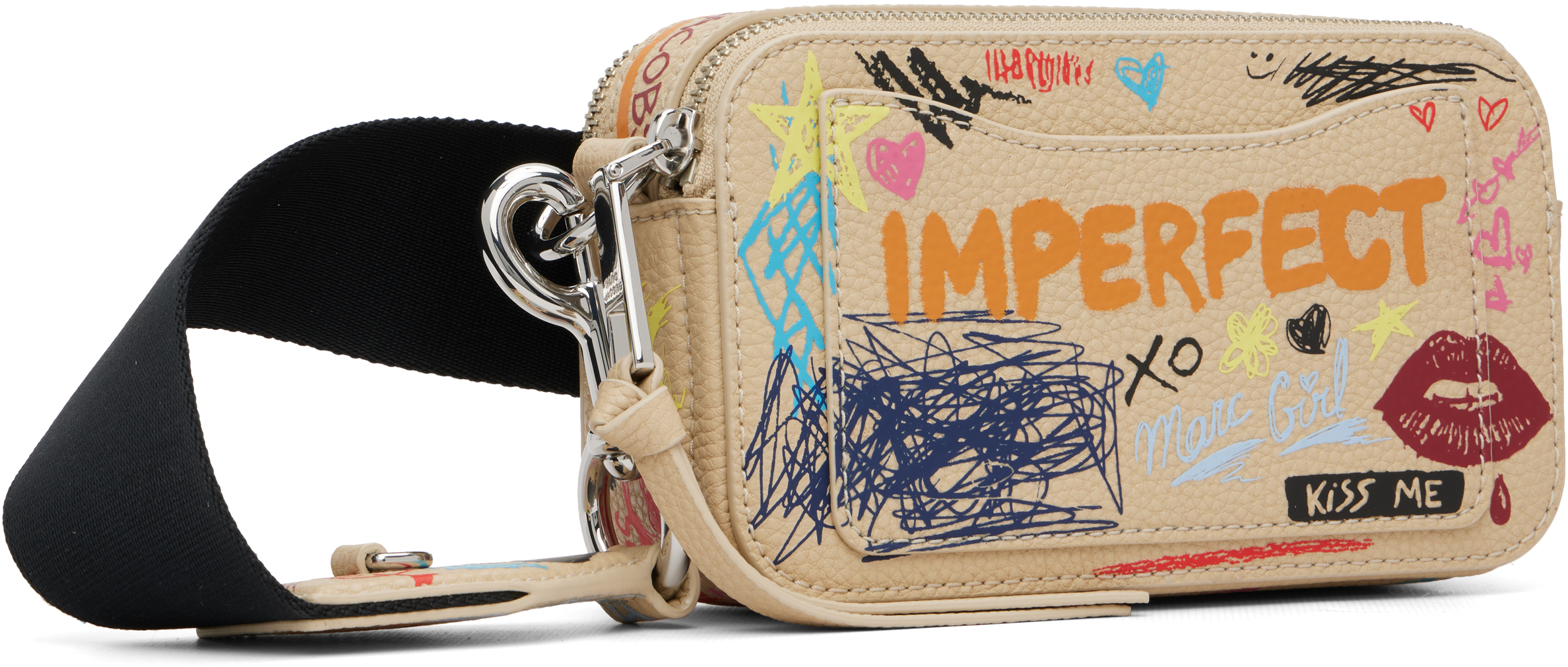 Beige 'The Punk Scribble Snapshot' Bag