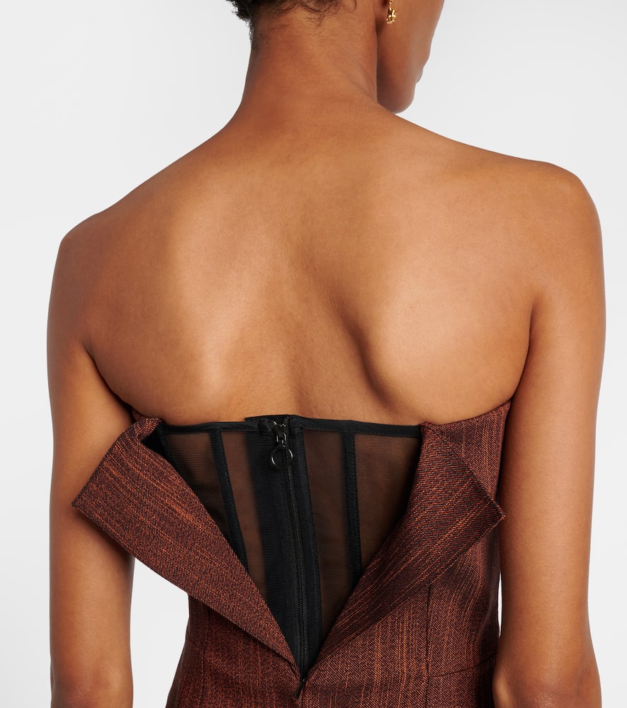 Shani wool and cotton bustier gown