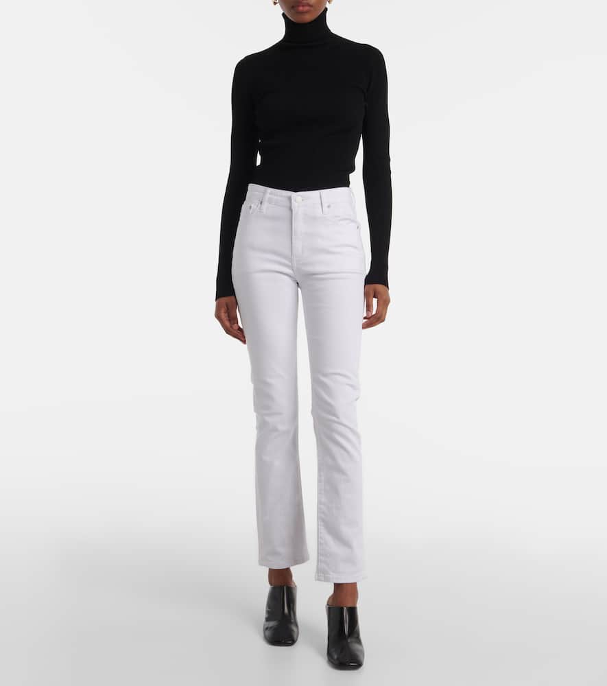 Mari high-rise cropped flared jeans