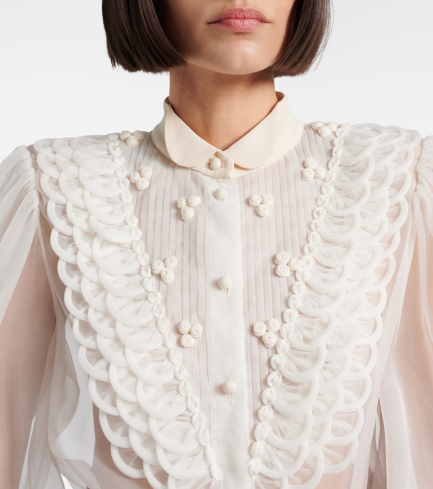 Sheer silk organza blouse