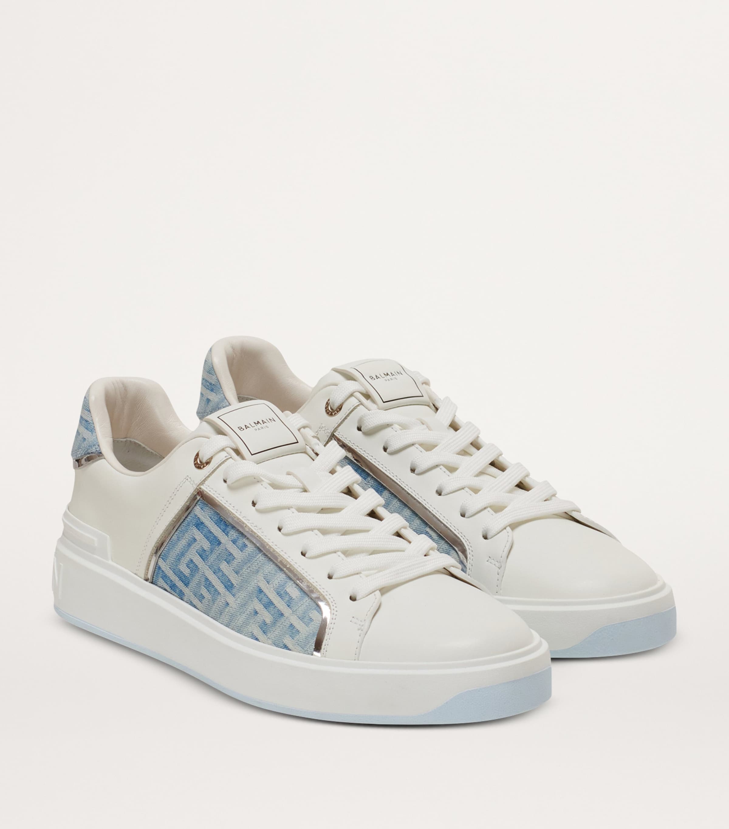 발망 남성 Leather-Denim B-Court Sneakers 000000000007738000
