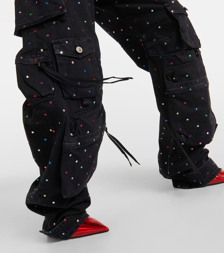 Fern studded mid-rise cargo jeans