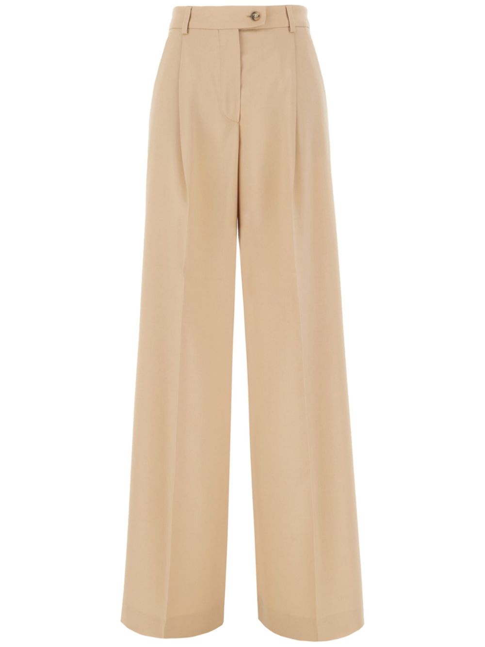 Virgin wool wide-leg trousers - Neutrals
