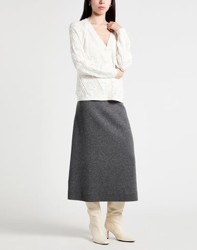 Woman Midi skirt Grey Size M Cashmere, Polyamide, Elastane