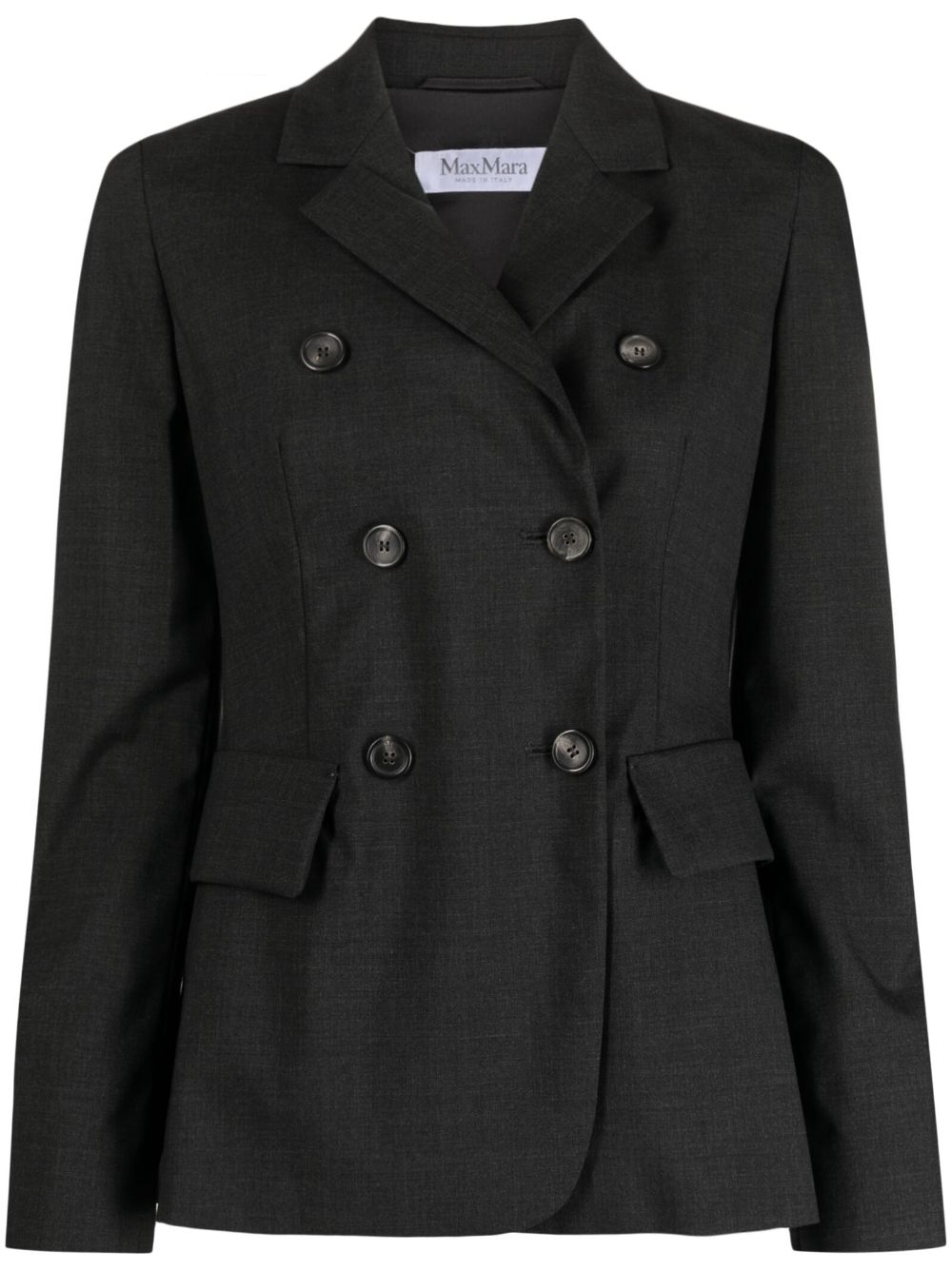 Wool double-breasted blazer - Grey