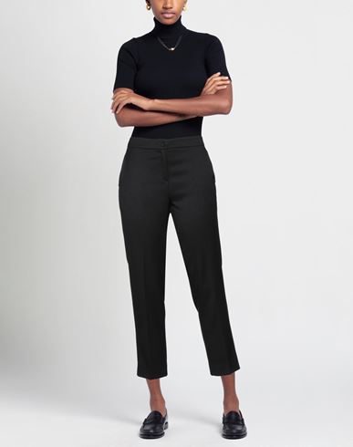 Woman Pants Black Size 10 PES, Rayon, Elastane
