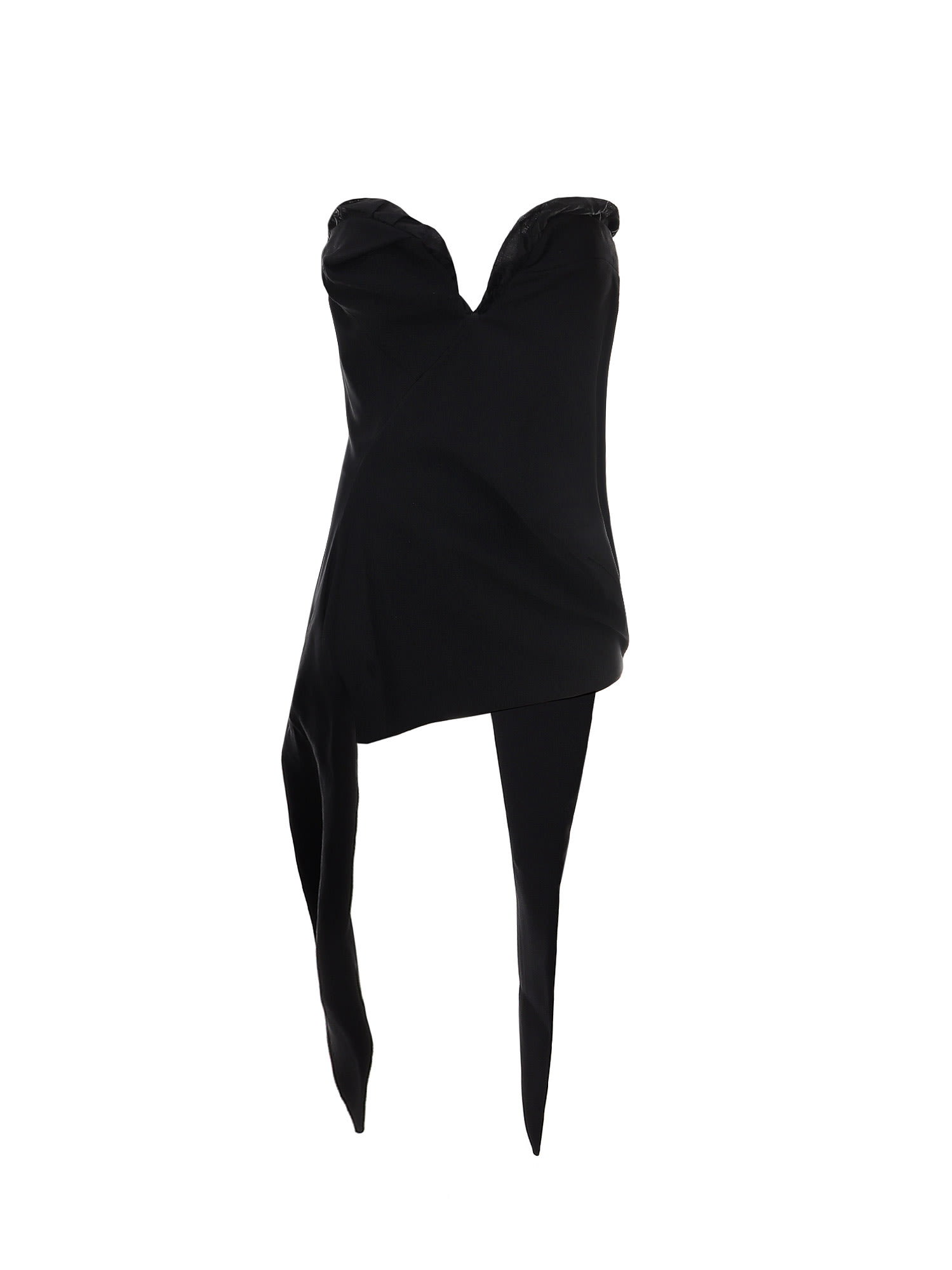 Ruffle-detail croset top - Black