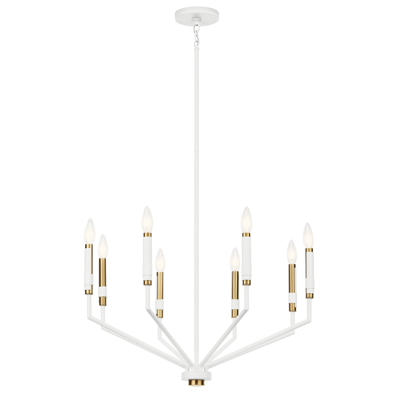 White Eight Light Chandelier from the Armand Collection