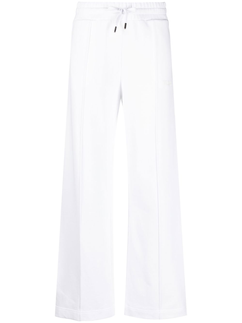 Logo-embroidered cotton track pants - White