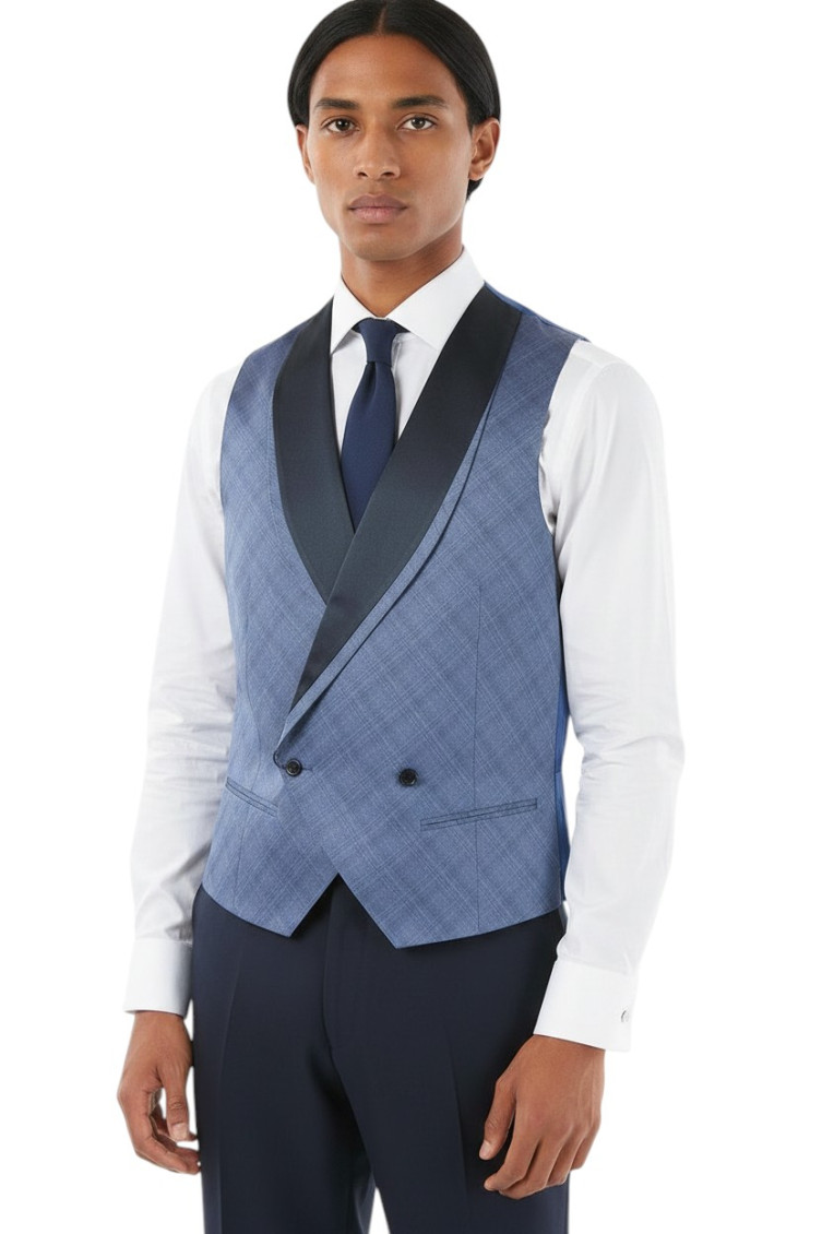 Blue Shawl Lapel Waistcoat