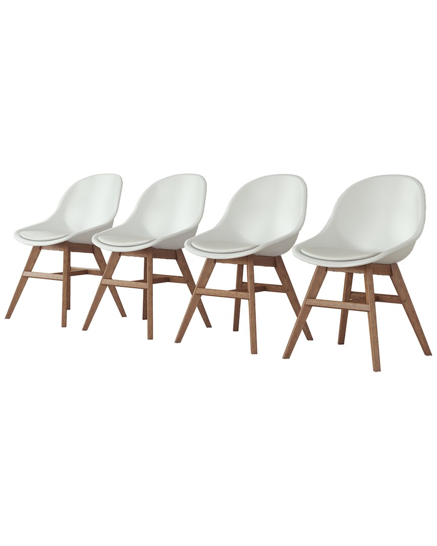 Midtown Concept 4Pc Indoor Side Chairs White W Cushions