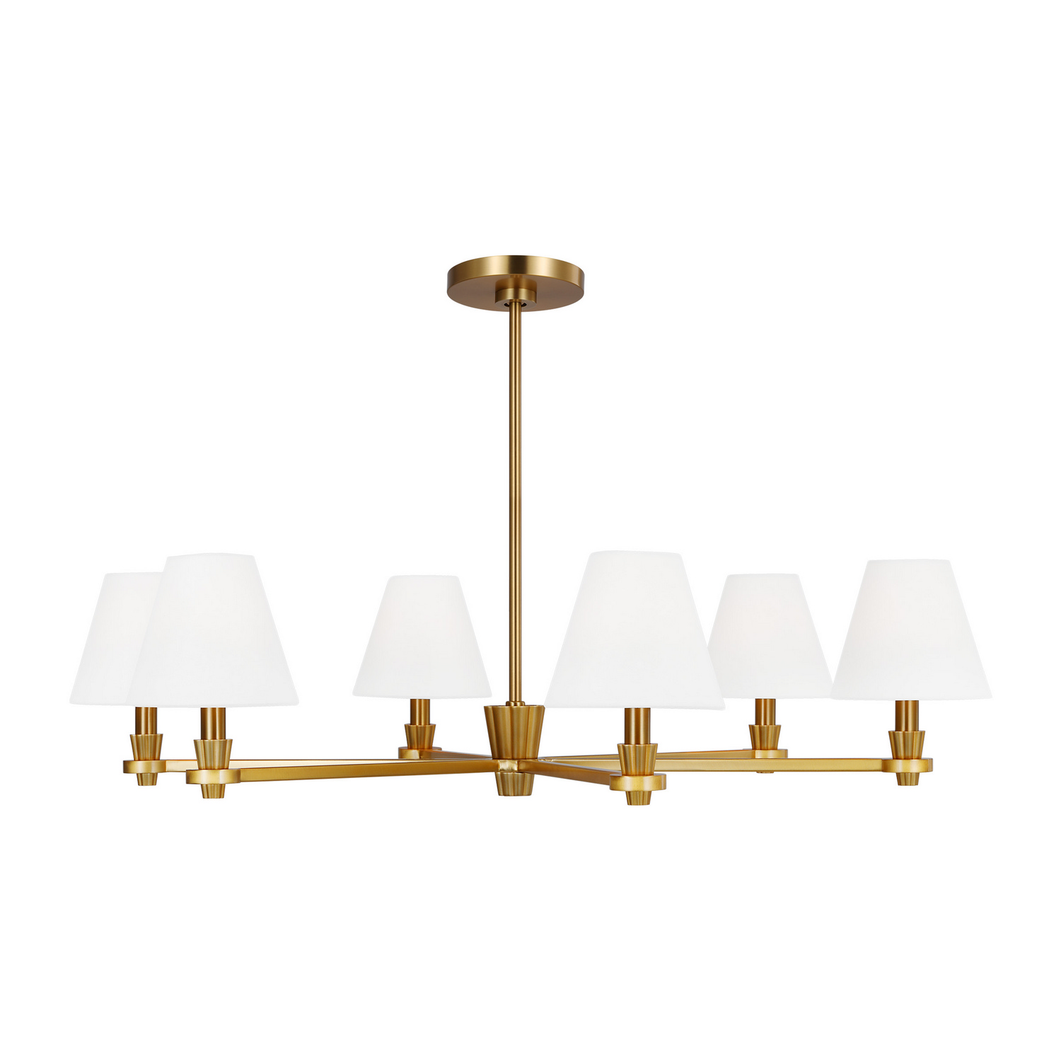 Paisley 6-Light Chandelier in Burnished Brass by Alexa Hampton