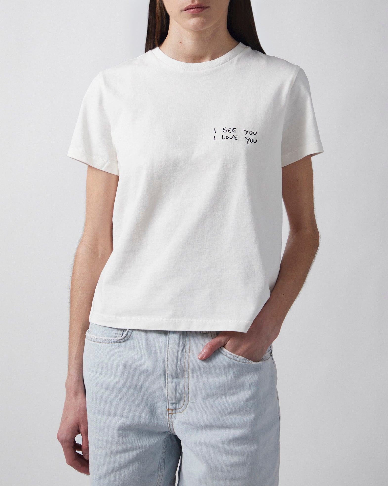 Anine Bing T-Shirt Shelley I See You I Love You Light yellow