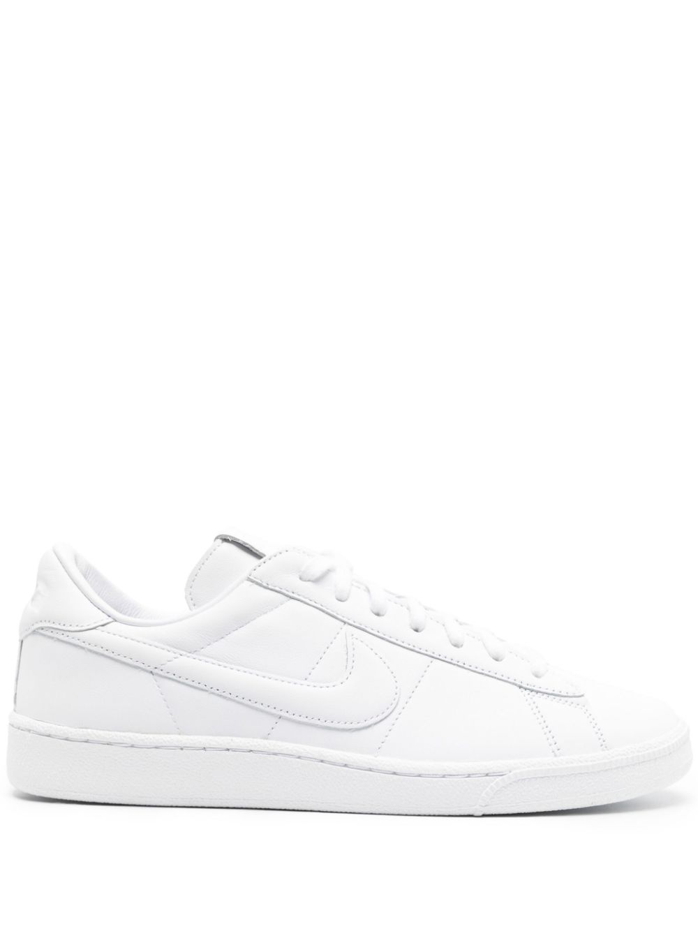 X Nike swoosh-embroidery leather sneakers - White