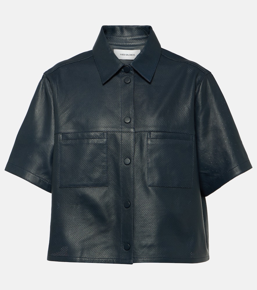 Oversized leather shirt