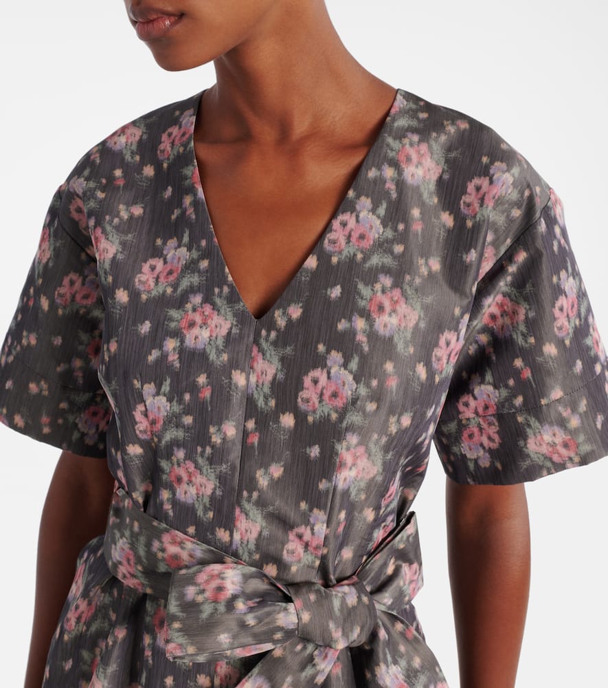Lunetta floral taffetta midi dress