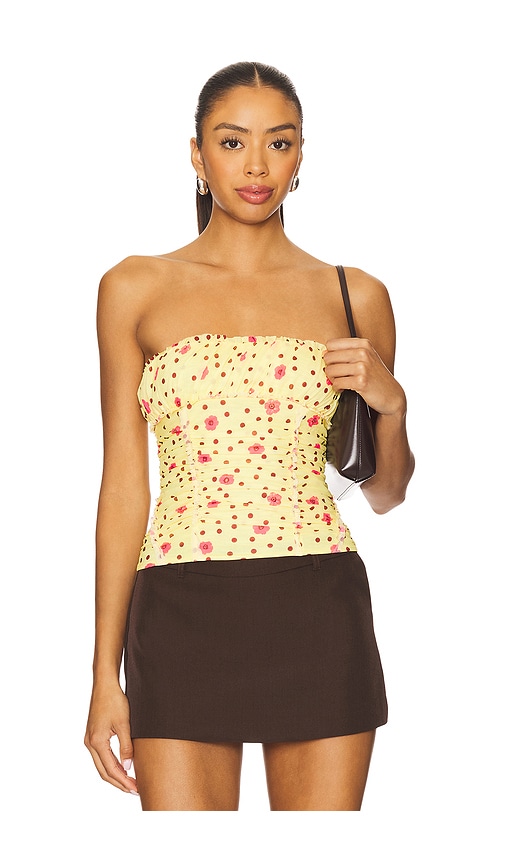 Free People x REVOLVE Scottie Tube Printed Top In Yellow Marimba Combo in Yellow. -  XS also in L, M
