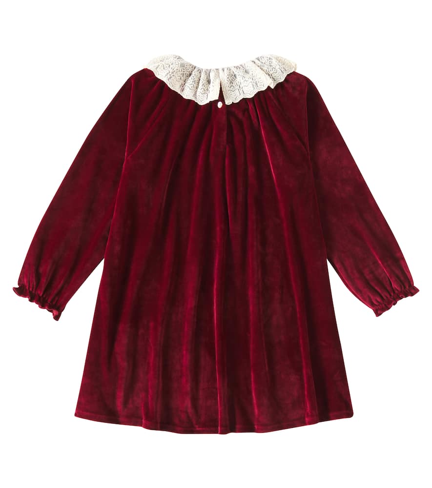 Konges Sløjd Venola lace-trimmed velvet dress