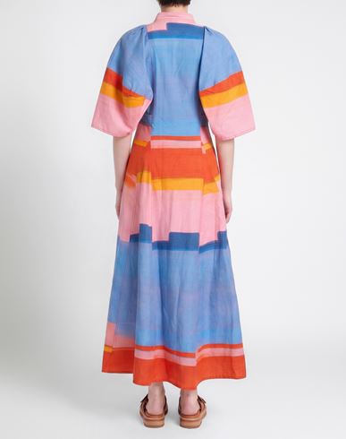 Woman Maxi dress Light blue Size L Linen, Cotton