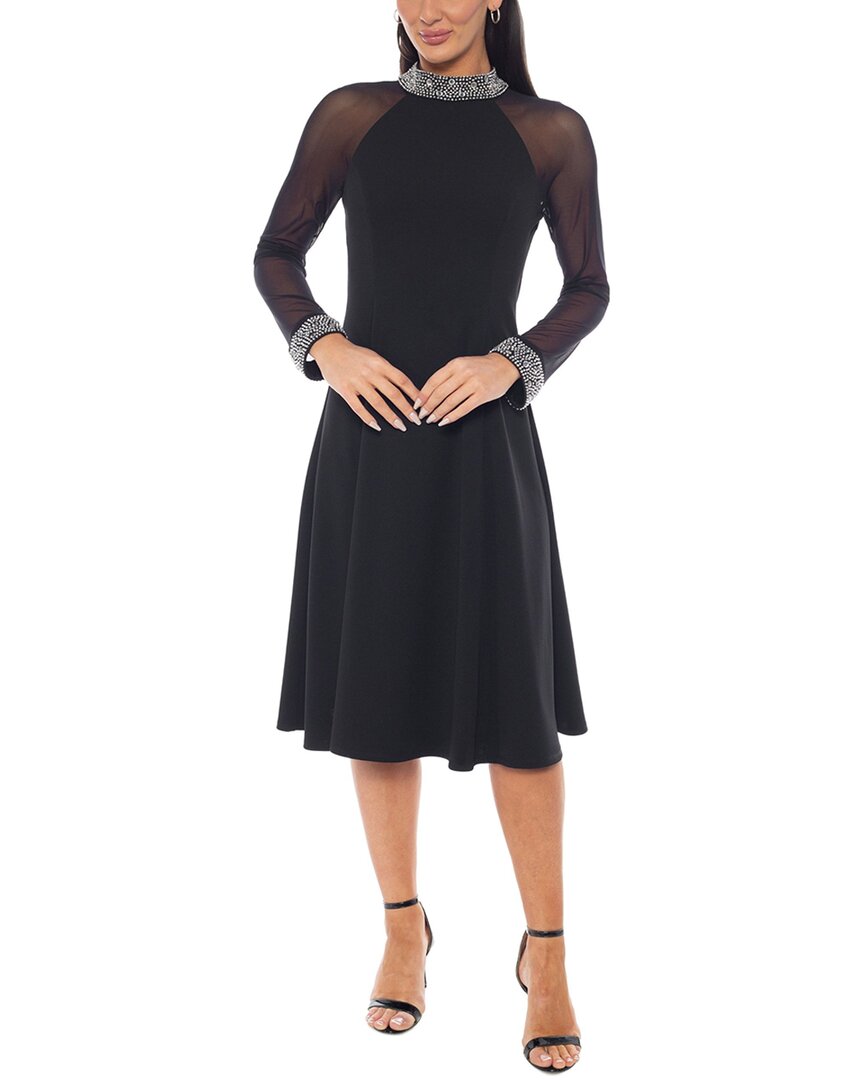 Beaded Neck and Cuff Midi Dress