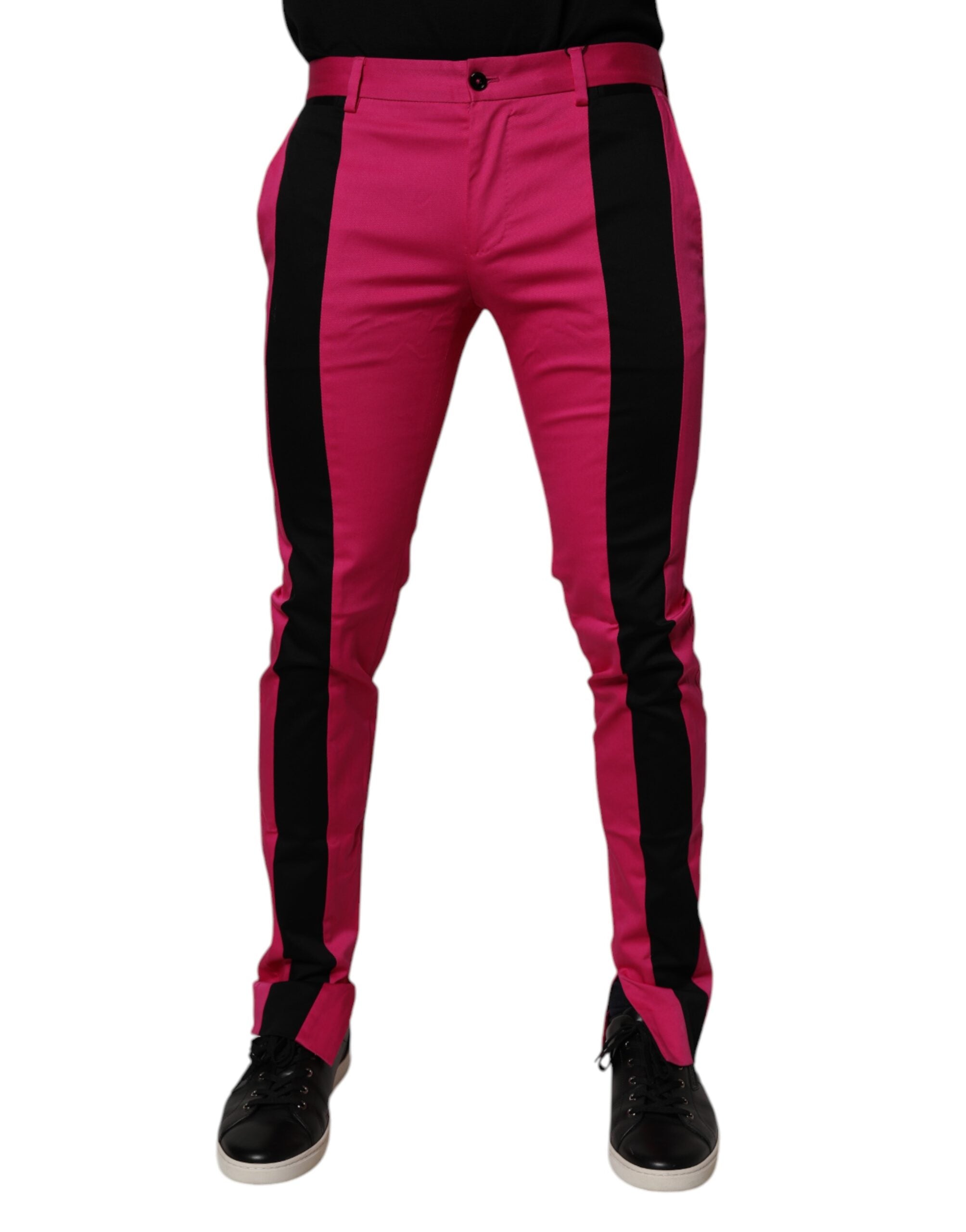 Striped Cotton Trousers — Pink