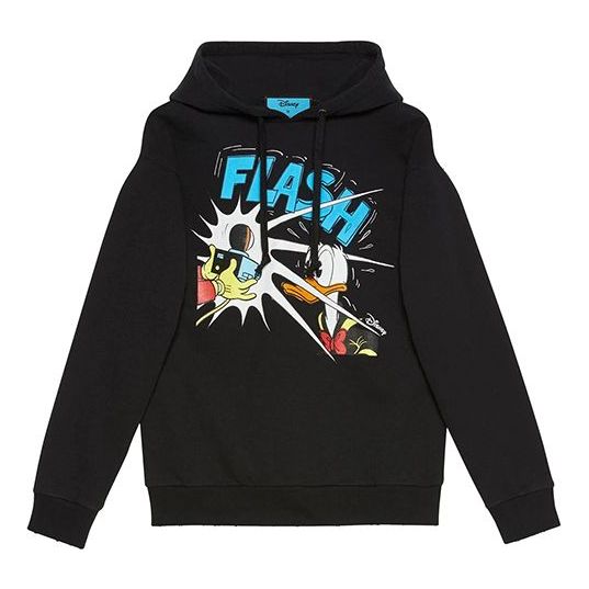X Disney Pattern Printed Long Sleeve Sweater For Men Black