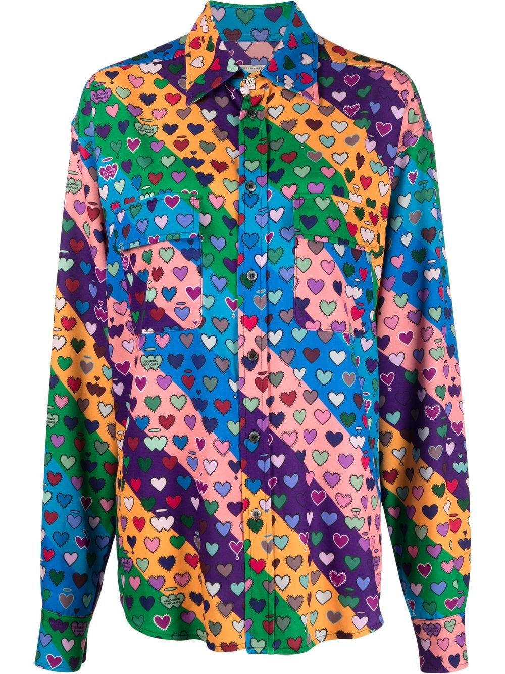 Heart-print shirt - Blue