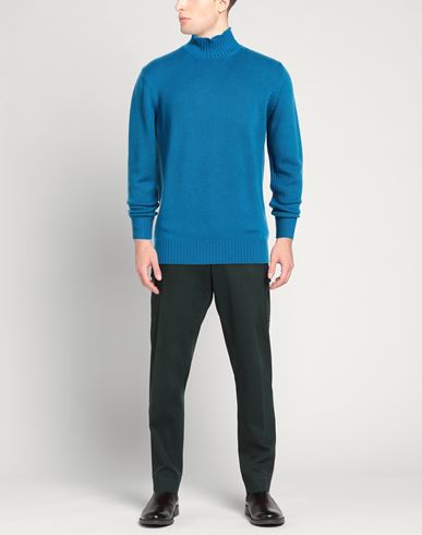Man Turtleneck Azure Size 40 Wool