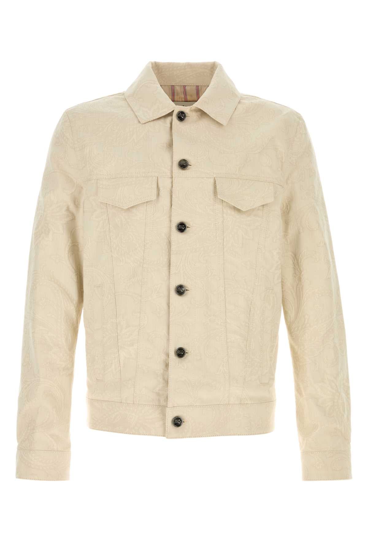 Stretch Denim Jacket — Beige