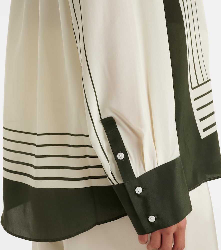 Leilana striped silk crêpe de chine shirt