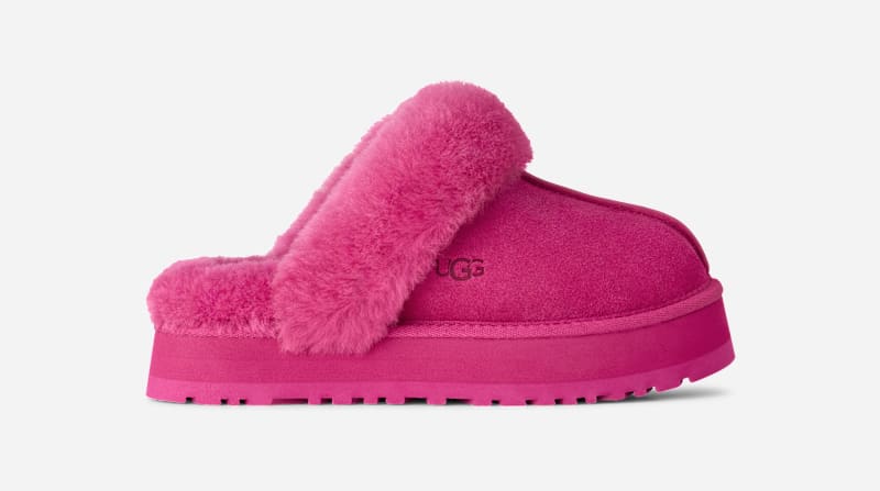 ® Women's Disquette Sheepskin Slippers in Dark Peony