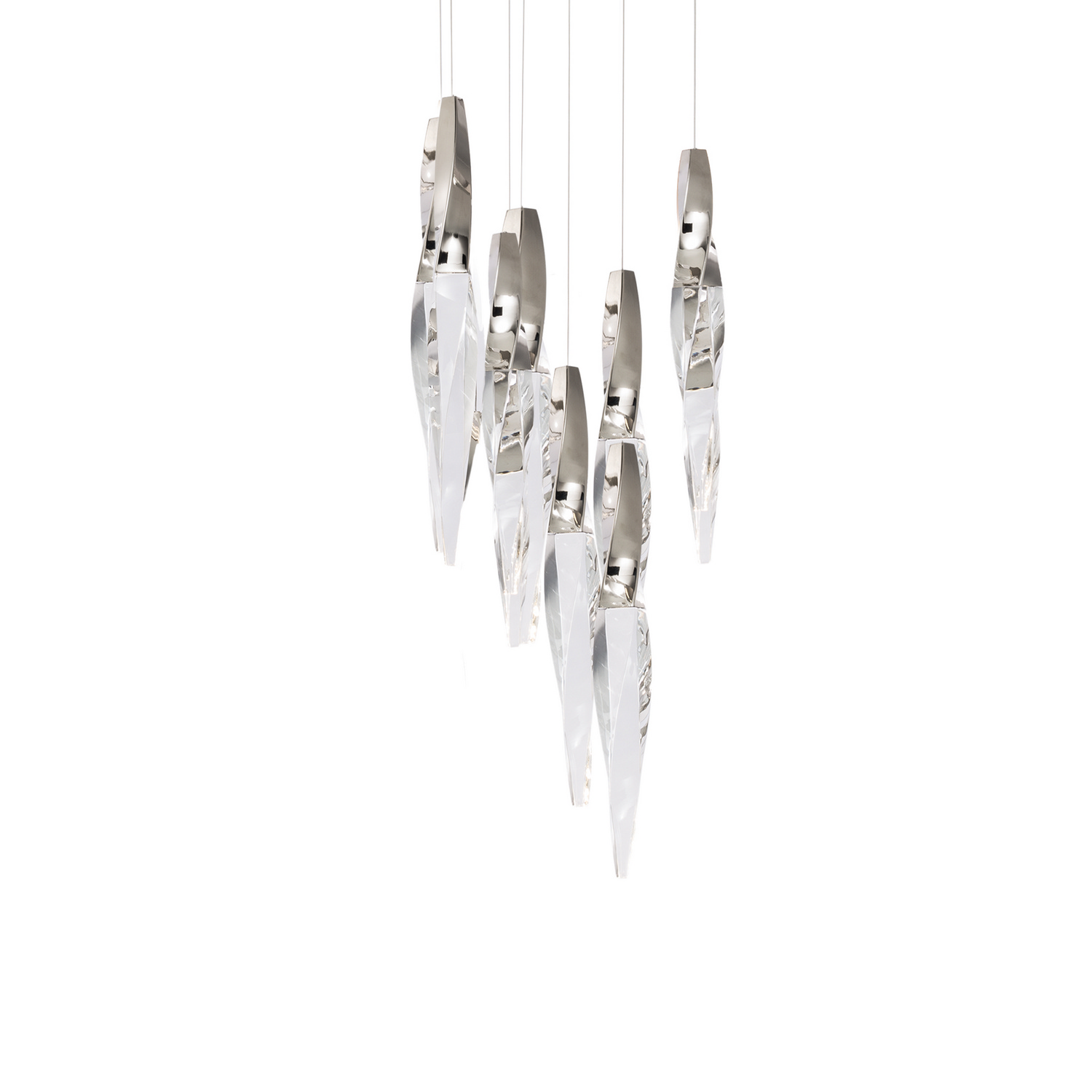 Kindjal 9-Light LED Pendant in Polished Nicke