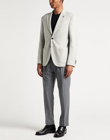 Man Blazer Light grey Size 40 Wool, Viscose, Polyester, Elastane