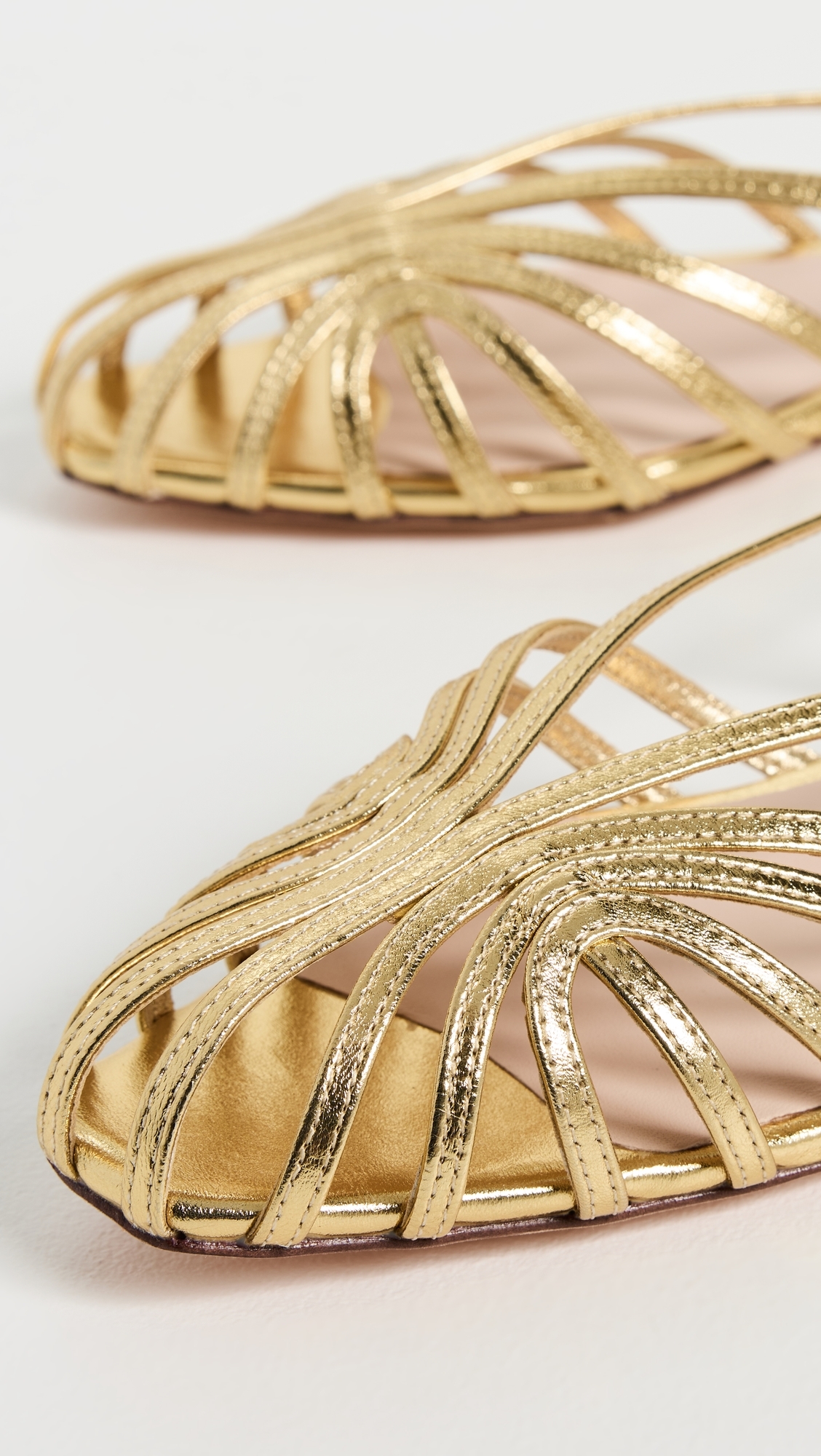 Devon Lattice Slingback Sandals Gold