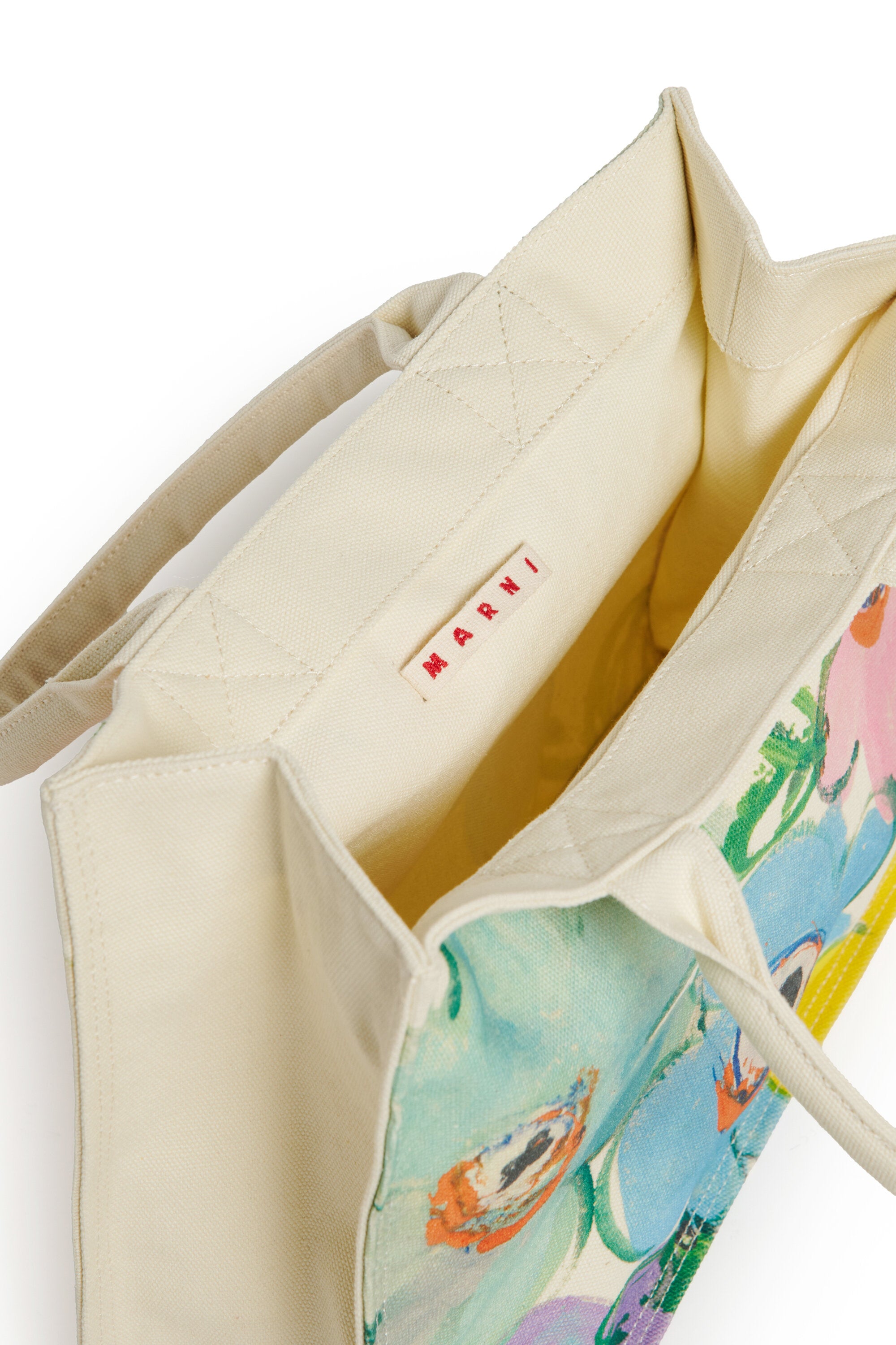 For Kids - Borsa tote Desert Flower in canvas - Bianco