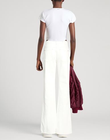 Woman Jeans White Size 24 Cotton, Elastane