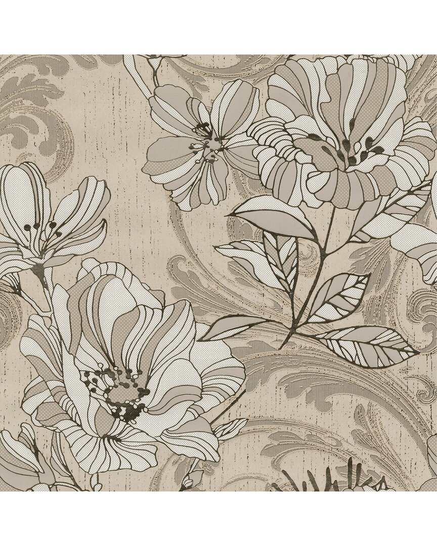 Brewster A-Street Prints Selene Gold Mucha Floral Wallpaper