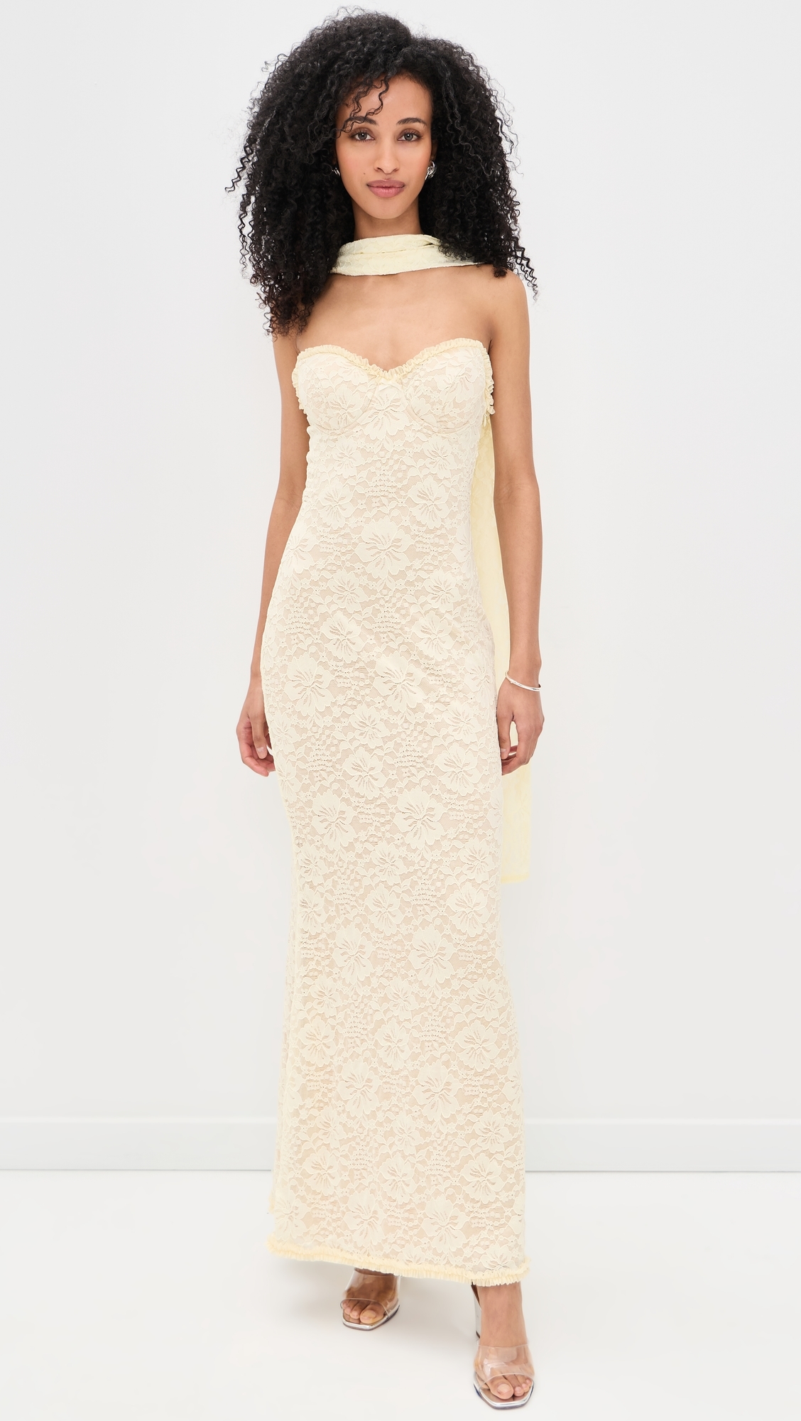Amana Strapless Maxi Dress Lemon