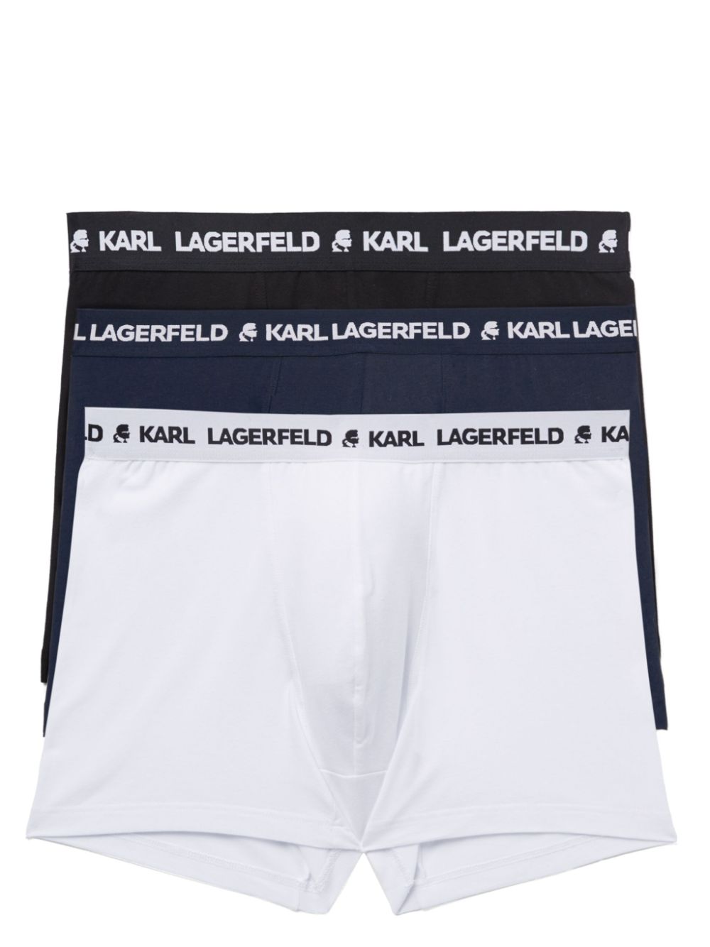 Logo-waistband organic cotton boxers (pack of three) - Blue