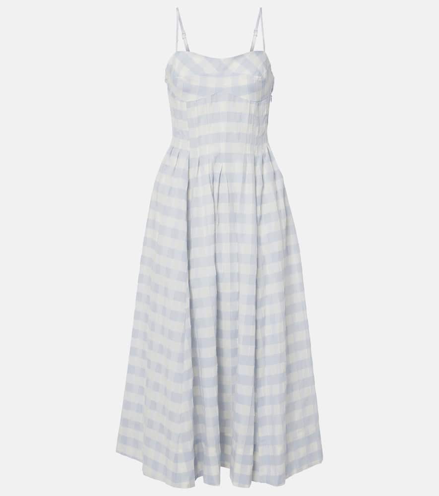 Kittiya gingham cotton midi dress