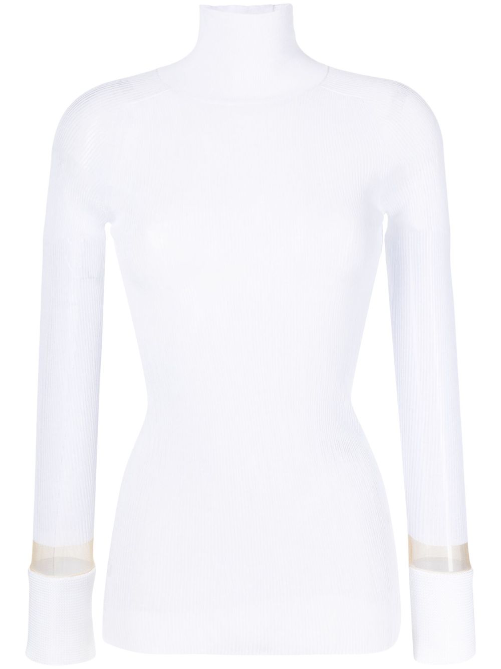High-neck knitted top - White