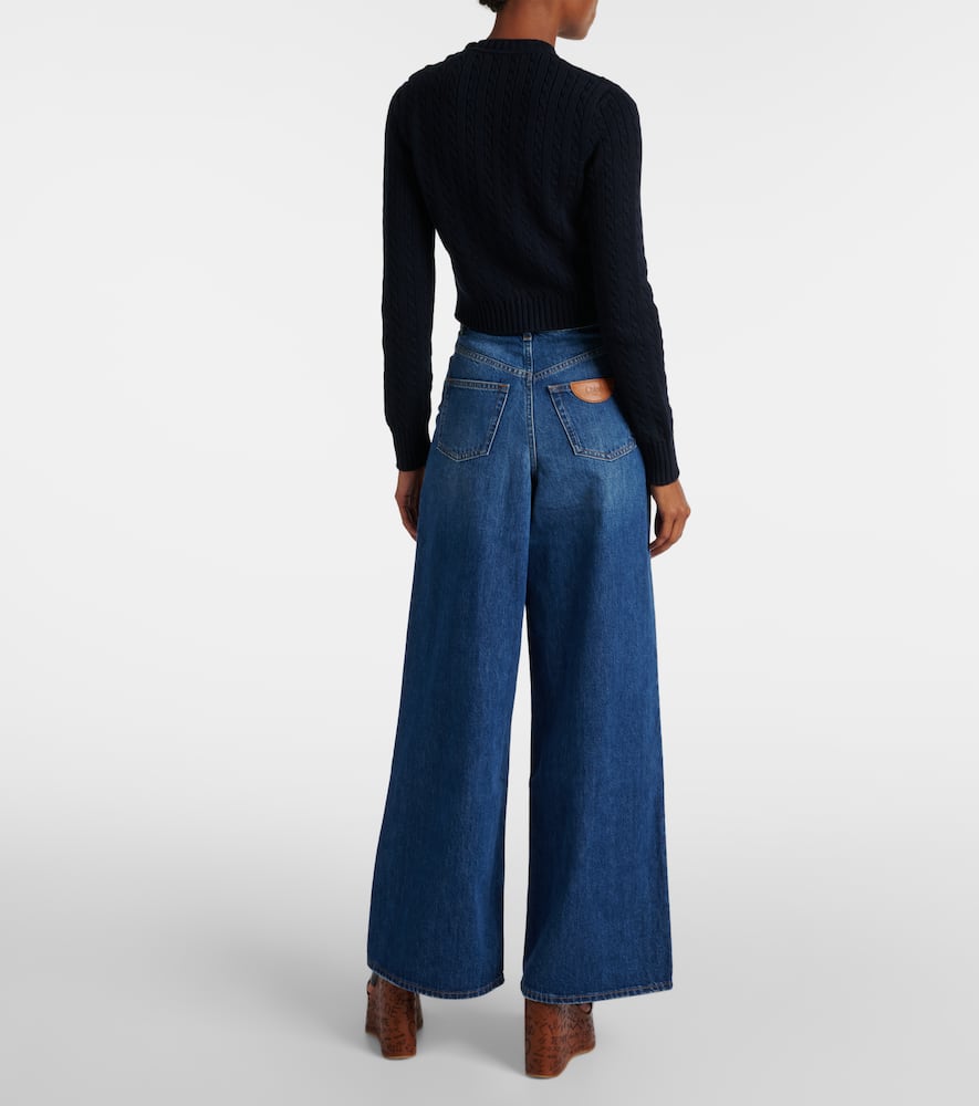 Chloé Cropped cable-knit cotton sweater
